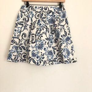 Ann Taylor Loft Blue Floral Skirt - Size 4